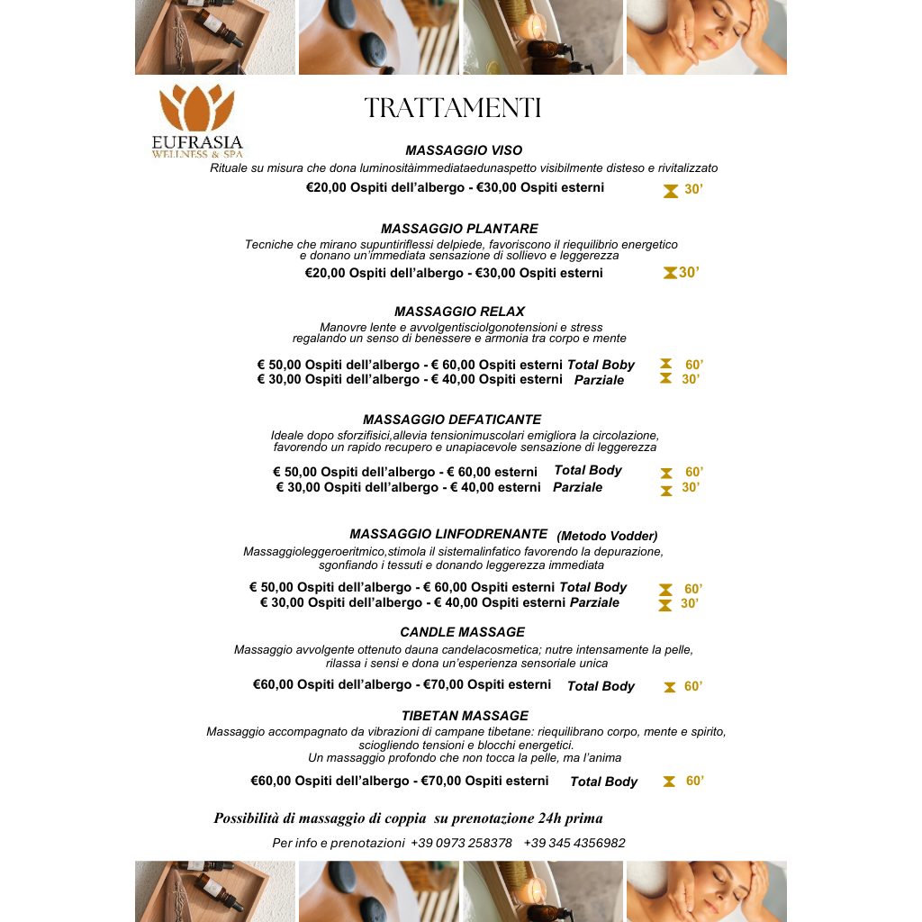 Trattamenti Eufrasia Wellness Spa